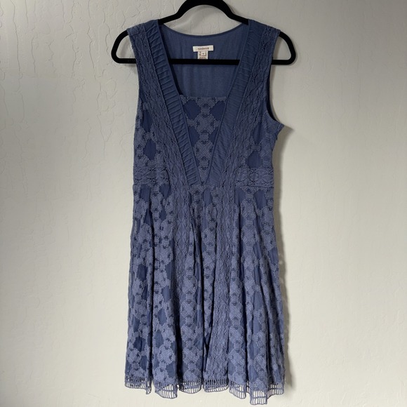 Sundance Dresses & Skirts - Sundance True Essence Blue Lace Floral Lined Sleeveless Embroidered Dress Sz 6